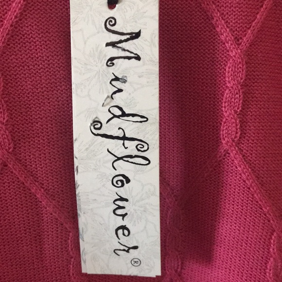 Mudflower pink sweater with navy trim - Picture 4 of 5